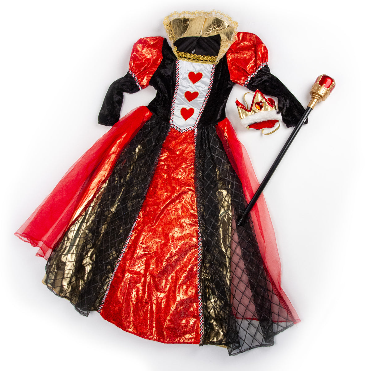 Queen of Hearts Halloween Costume for Girls Small (3-4) by Teetot Queen of Hearts Halloween Costume for Girls Small (3-4) by Teetot