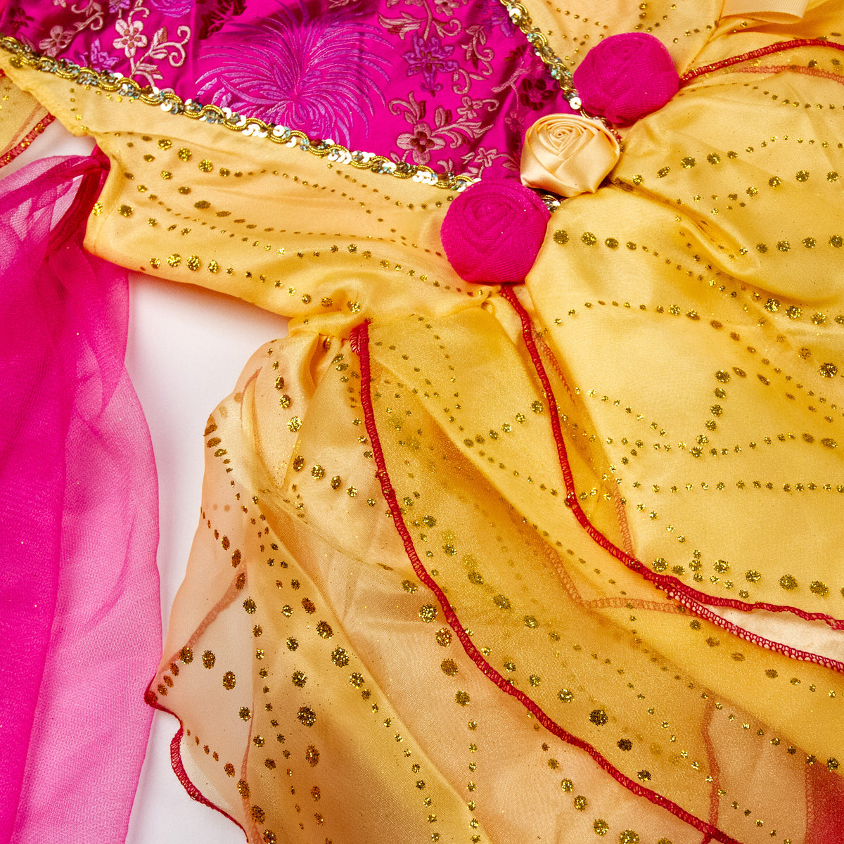 open lace back dress Pink and Yellow Flower Fairy Costume for Girls – for Ages 3–8 – Teetot &  Co., Inc