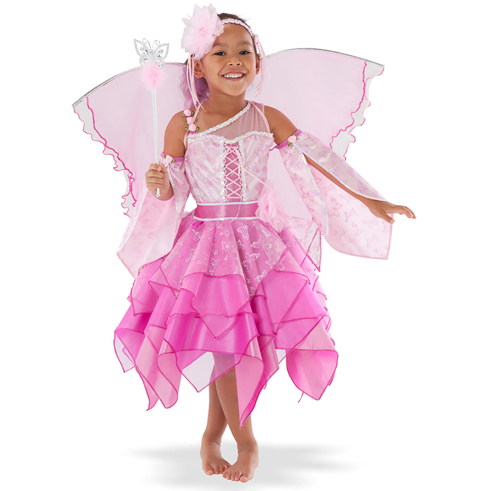 Girl's Pink Petal Fairy Halloween Costume - Main Image