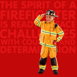 Teetot Firefighter Kids Costume - "The spirit of a firefighter is ready to face challenges with courage and determination."