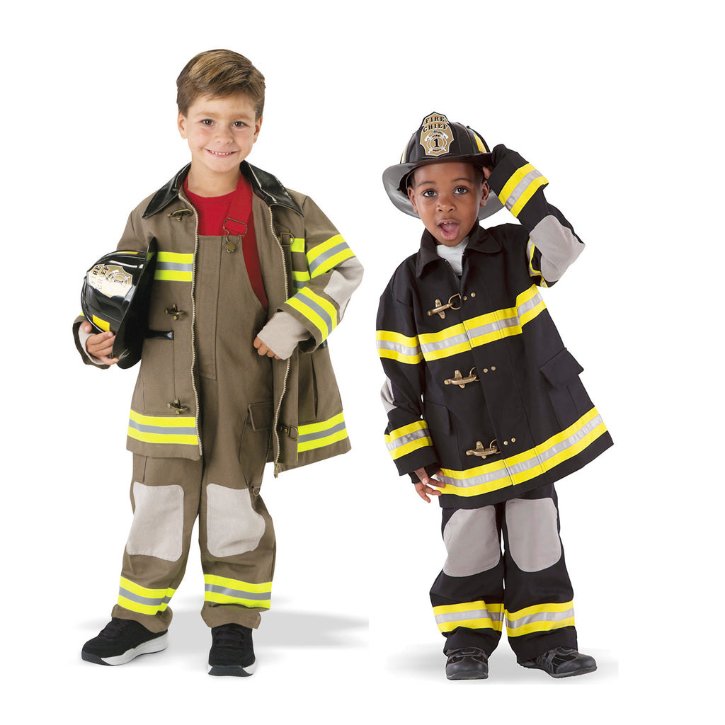 Realistic Kids Firefighter Costume Perfect for Halloween & Dress-Up Khaki / Medium (5/6) by Teetot Realistic Kids Firefighter Costume Perfect for Halloween & Dress-Up Khaki / Medium (5/6) by Teetot