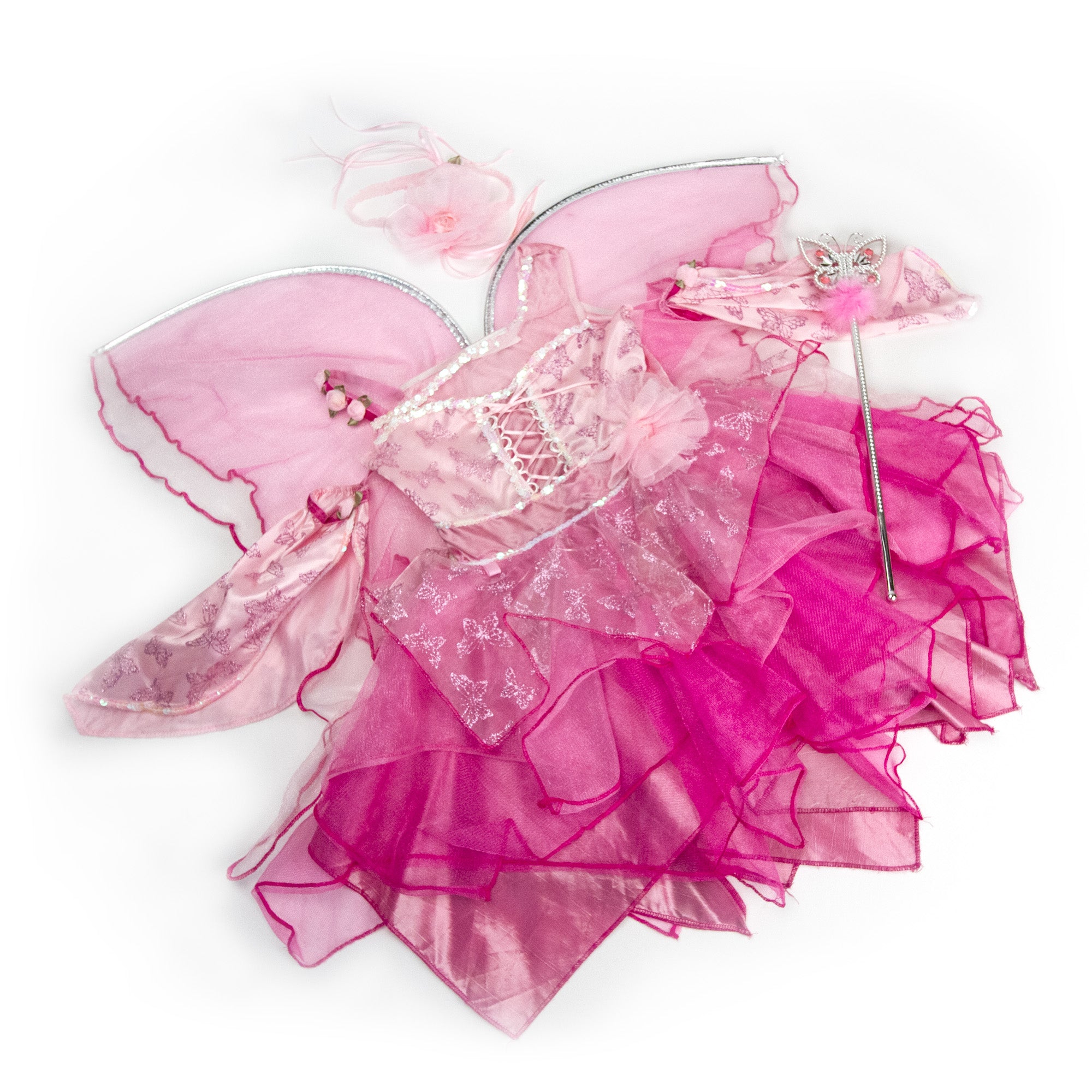 Girl's Pink Petal Fairy Halloween Costume Small 3/4 by Teetot