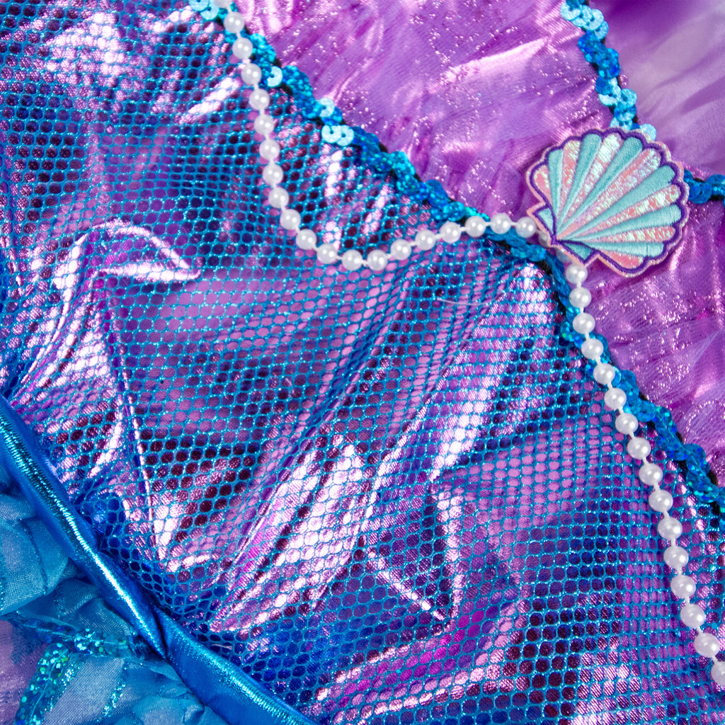 mermaid dress for 10 year olds Tween Girls' Square Collar Sequin Mermaid Dress With Big Bow Elonnashop