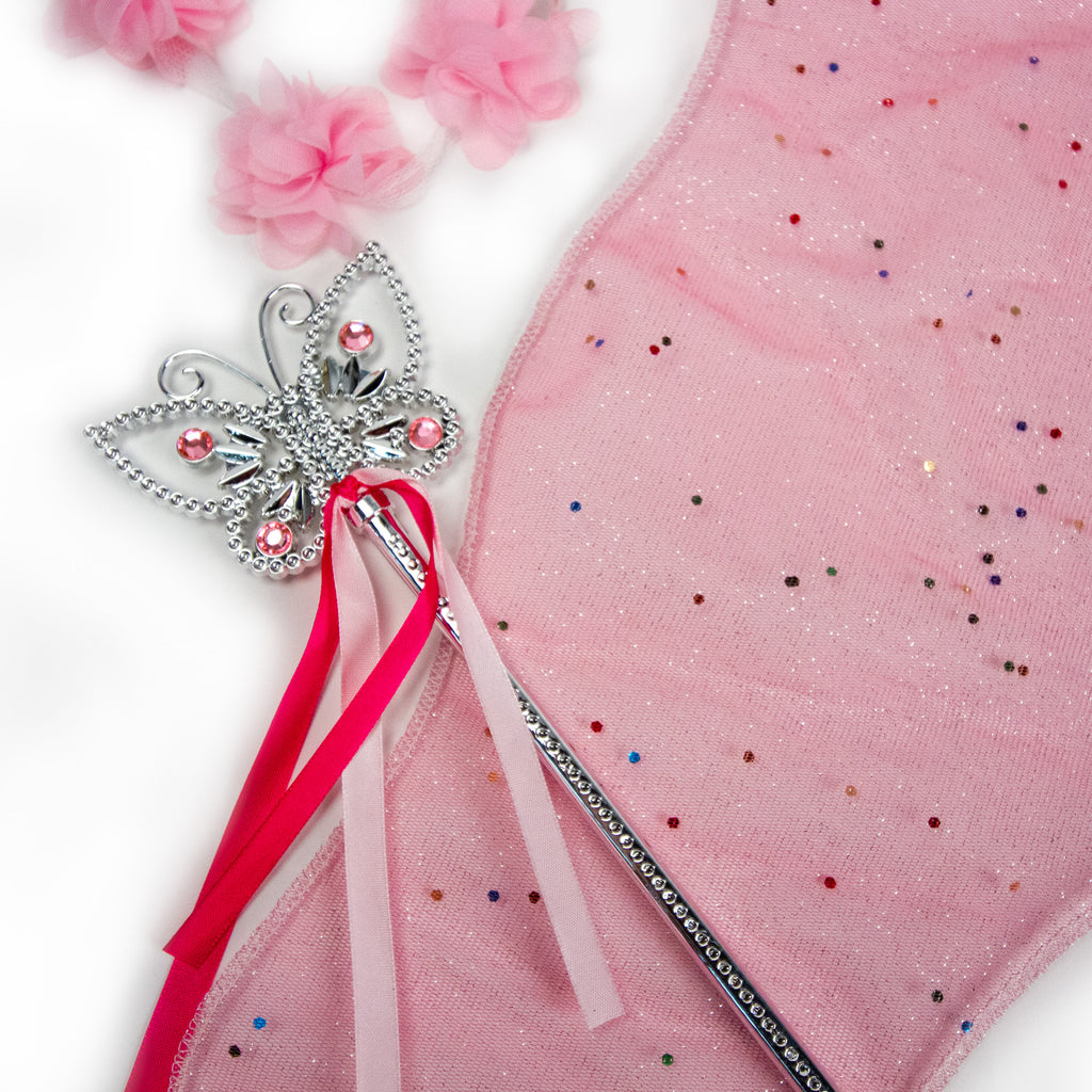 Girl's Pink Petal Fairy Halloween Costume Small 3/4 by Teetot Girl's Pink Petal Fairy Halloween Costume Small 3/4 by Teetot