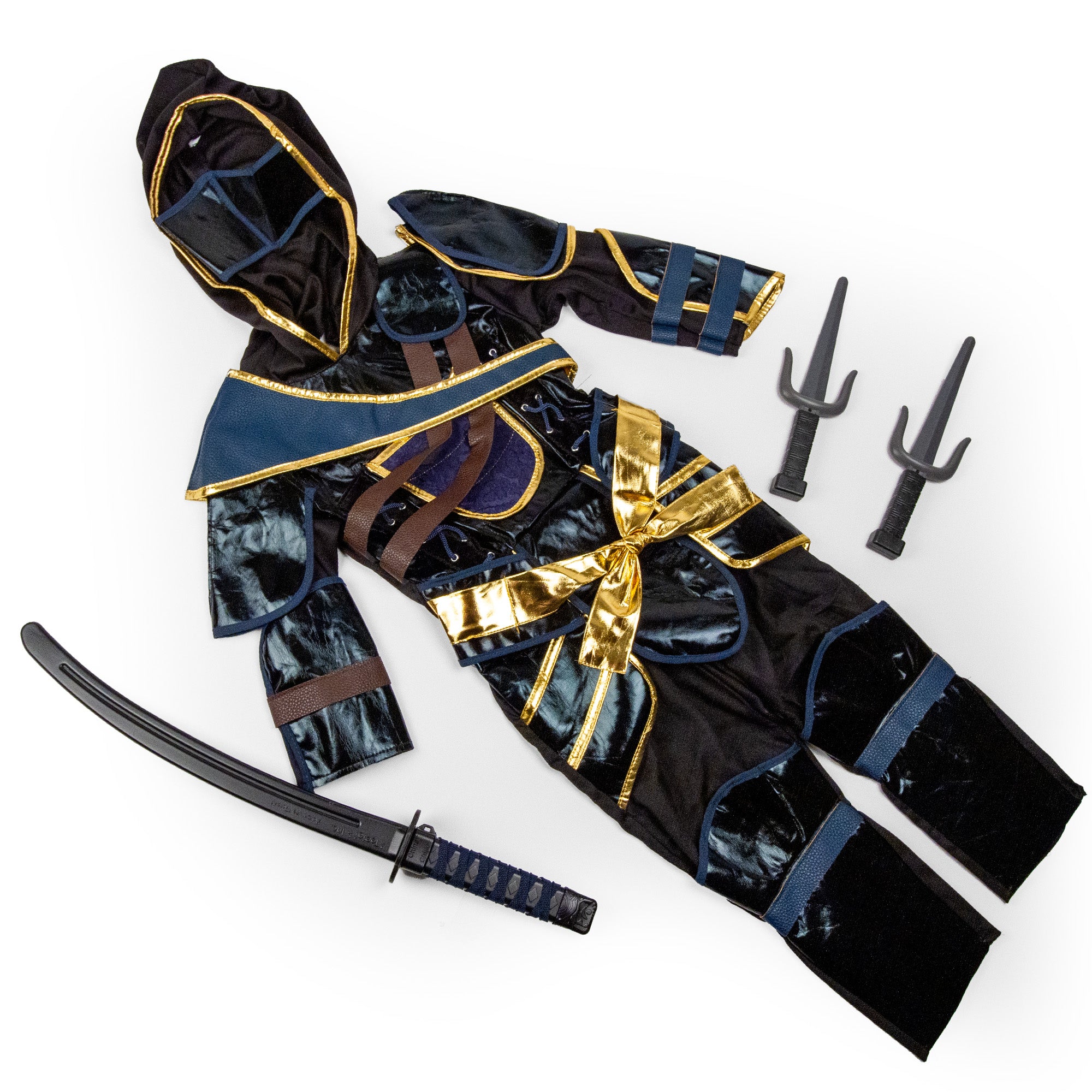 ATOSA Ninja-Kostüm Für Kinder 5–6 Jahre – Komplettes Set Mit Hose, Shirt, Gürtel & Stirnband, Schwarz