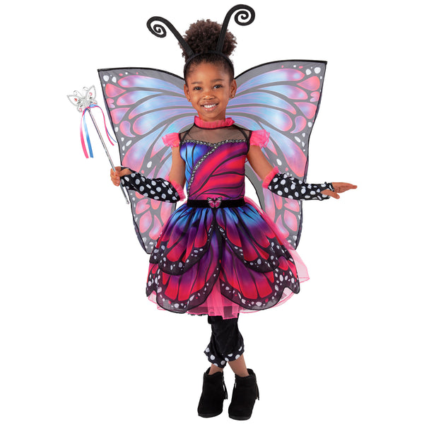 Pink & Purple Monarch Butterfly Kids Costume – Halloween and Dress-up Medium (5/6) by Teetot