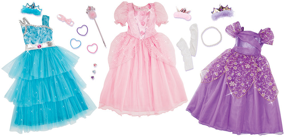dress up princess clothes Pink Princesses Discover The Magic Of Uporpor Light Dresses For Girls 15 piece dress up set Fits preschoolers Use to promote imaginative pretend play Fairy tale princesses come to life with this amazing chest filled with 3 outfits and accessories Chest can hold more of your own dress up outfits and accessories too Item Dimensions Toys for Girls,Princess Dresses for