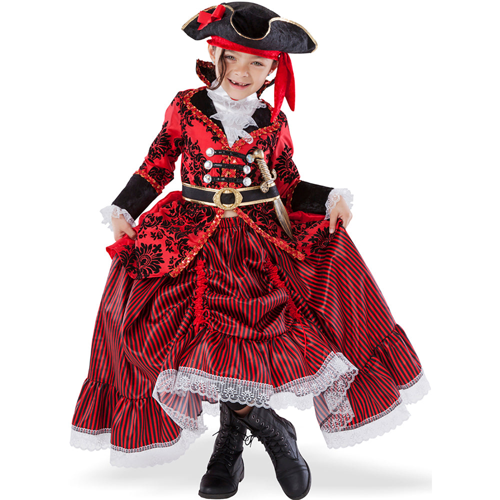 Girls Pirate Captain Costume Red Child Girls Pirate Captain Costume Red Child